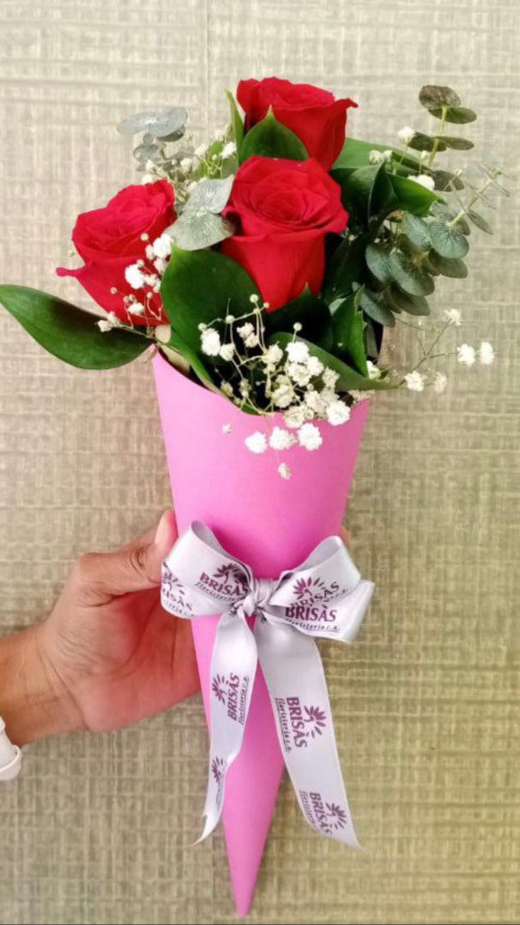 Bouquet con 3 rosas o clavel