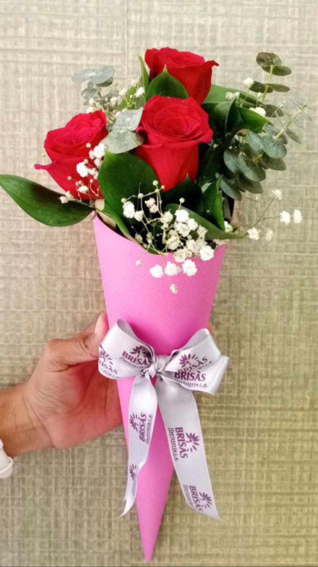 Bouquet con 3 rosas o clavel