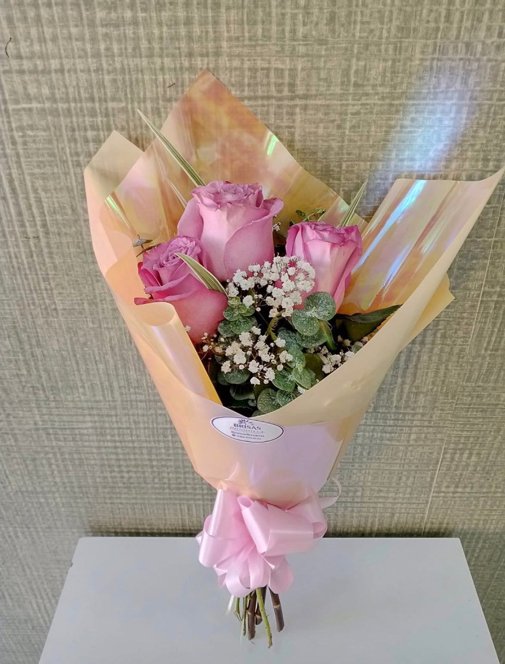 Bouquet con 3 rosas o clavel