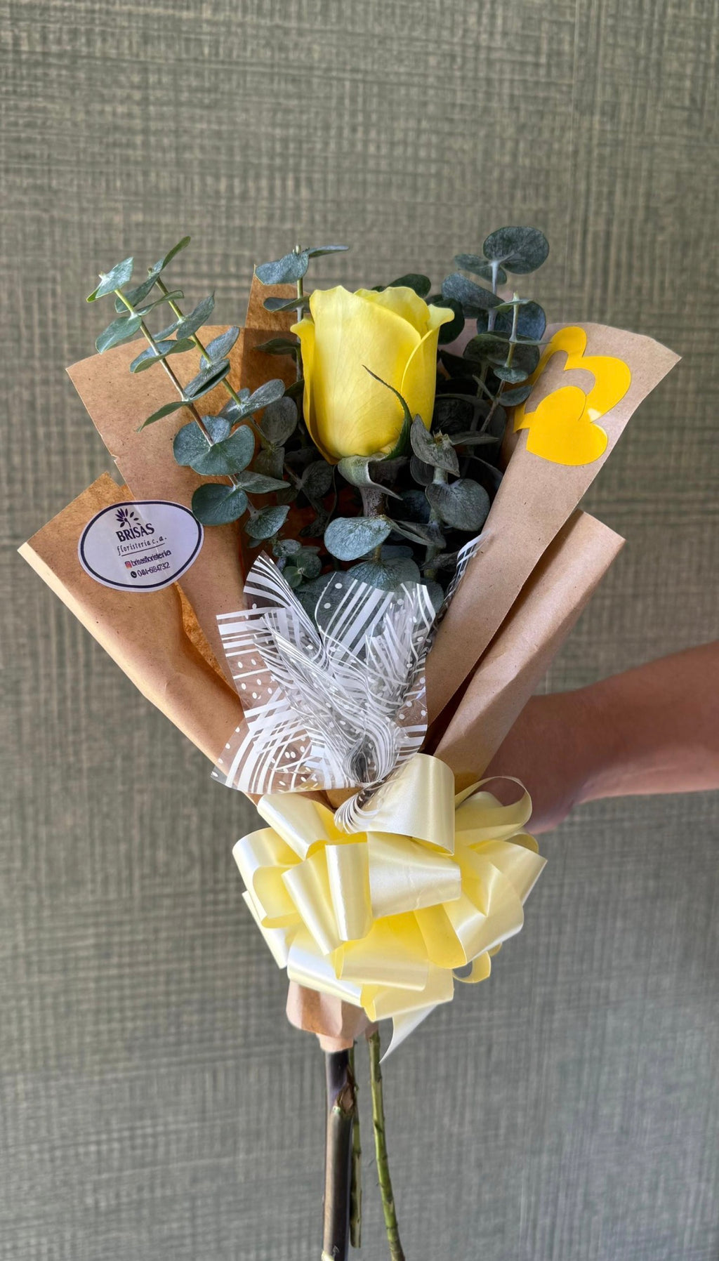 Bouquet de 1 rosa o clavel