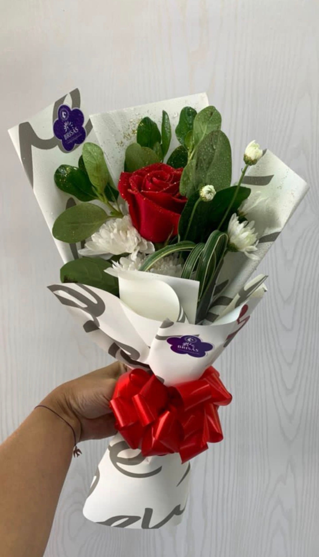 Bouquet de 1 rosa o clavel