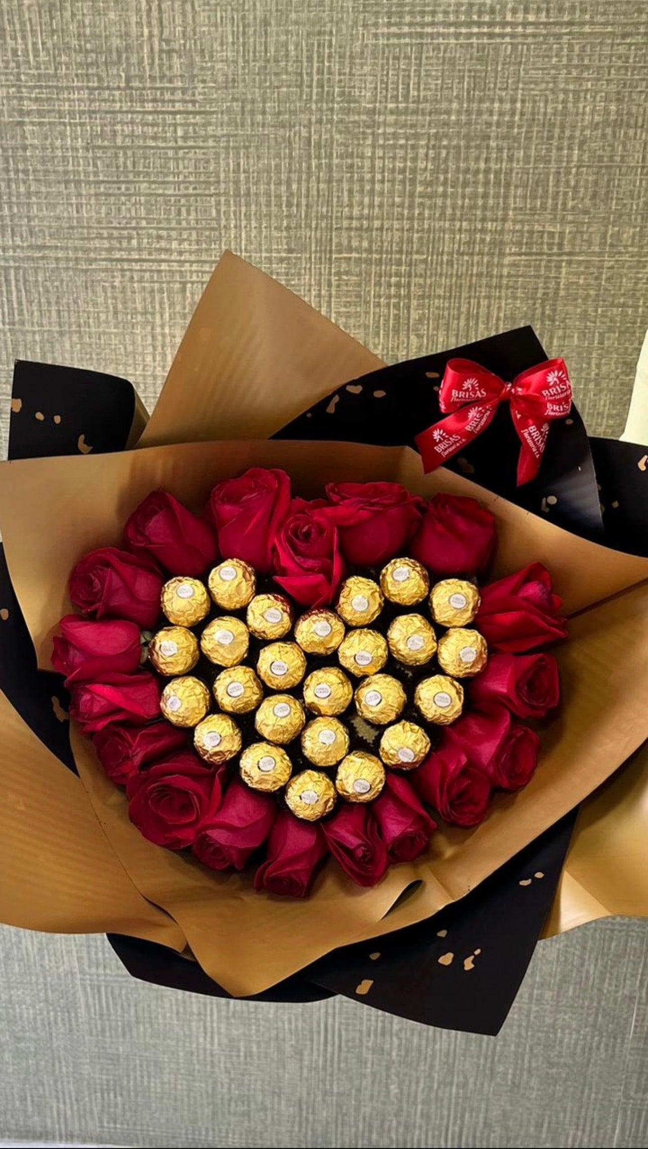 Bouquet en forma de corazón