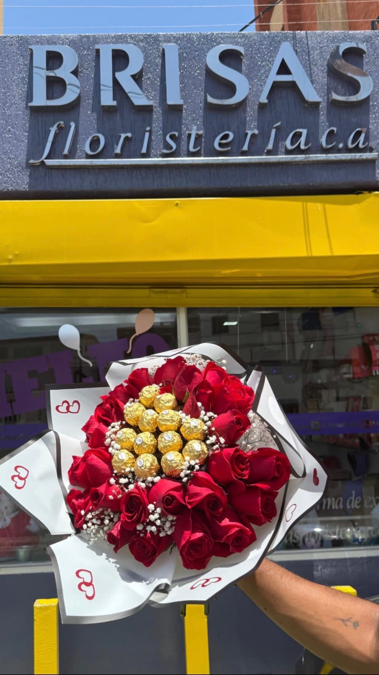 Bouquet en forma de corazón