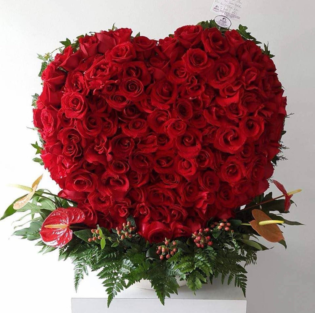 Corazón en rosas