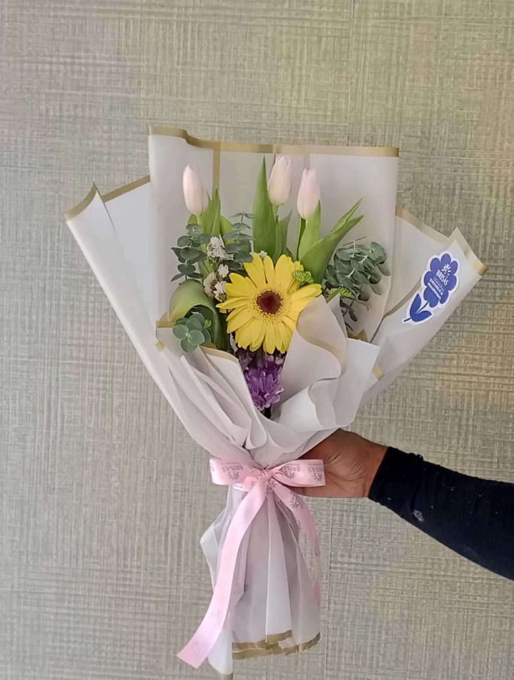 Bouquet de tulipanes y gerberas
