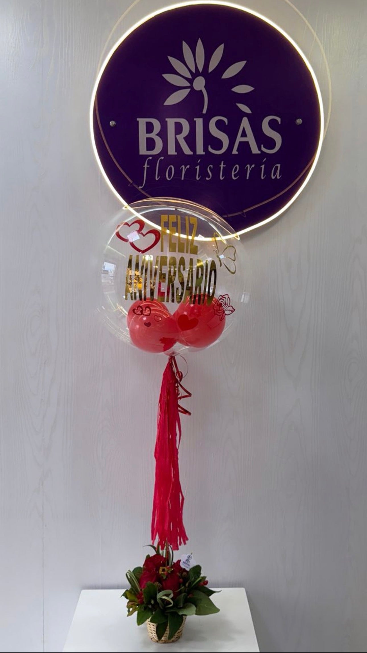 Centro de mesa con globo