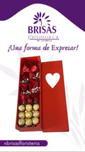 Box con rosas y ferreros
